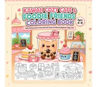 Cute Food Cozy Cafe Coloring Book: Bold and Easy Kawaii Sweet Treats and Pastries for Kids and Beginners (Ages 4-8)