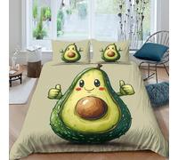cute food illustration Funda de Edredón Microfibra 3 Piezas Impresión 3D Cierre de cute food ilustración Funda Edredon Fundas de Almohada Lavables Transpirable for niños Super king（260x220cm）