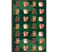 Cute Forest Animals: Animal Notebook in ear, Squirrel, Raccoon and Hedgehog│Wide Blank Pages│6” x 9”│110 pages│Journal for Adults, Kids, Children, School, Homeschool, Gift, Work, Student