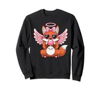 Cute Fox Angel with Wings Valentine's Day Love Sudadera