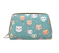Cute Fox - Bolsa de maquillaje portátil grande de piel de zorro, piel de PVC, cierre de cremallera, bolsa de aseo de viaje, bolsa de almacenamiento de viaje, color blanco, talla única, White, Talla