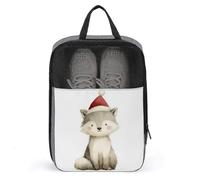 Cute Fox - Bolsa de zapatos con sombrero de Papá Noel para viajes, uso diario, bolsa de almacenamiento antipolvo para zapatos de golf