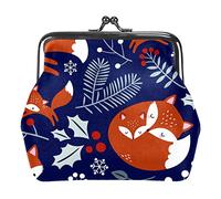 Cute Fox Family Leaves Monederos Carteras Vintage Bolsas para Regalo