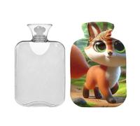 Cute Fox in Forest - Botella de agua caliente con funda, bolsa de agua caliente de 1 litro para aliviar el dolor, calentador de período para calambres, terapia caliente