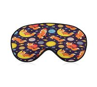 Cute Fox in Space Sleep Eye Mask Cubiertas de ojos suaves Bloqueo de luces Venda de ojos con correa ajustable para siesta de viaje