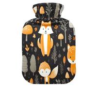 Cute Fox in The Forest - Botella de calambre, bolsa caliente para aliviar el dolor, mano de compresa caliente, bolsa de agua caliente de 2 litros