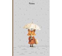 Cute Fox in the Rain Notebook: Cozy Aesthetic Blank Pages for Notes, Journaling & Sketching (6x9, 120 Pages)