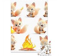 Cute Fox Plush Toys Set Rompecabezas Imposible,desafío para Adultos Juego Educativo 1000 Piezas Obra De Arte De Juego De para Adultos Y Niños A Partir De 12 Años 52x38cm/1000pcs