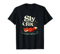 Cute Fox Pun Sly como un Fox Starry Night Graphic Camiseta