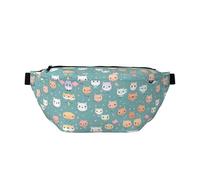 Cute Fox - Riñonera cruzada grande, regalos para disfrutar de deportes, festivales, entrenamiento, viajes, correr, casual, color negro, talla única, Black, Talla única