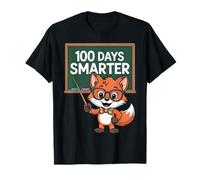 Cute Fox Teacher 100 Days Smarter School Fun Camiseta