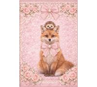 Cute Fox with Hedgehog on Head Notebook (6 x 9 inches, 200 Lined cream Pages): Aesthetic Lined Journal for Writing, School and Notes Pink