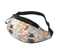 Cute Fox Wolf Crossbody Bag Runner Small Hip Pouch Riñonera Running Riñonera Bumbag Beltbag Sport Slim Moda para Trotar Senderismo Mujer
