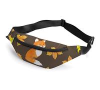 Cute Foxes Autumn Leaves Cute French Bulldog Fanny Pack, Adult Kids Sport Riñonera para Hombres y Mujeres