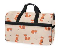 Cute Foxes - Bolsa de viaje con diseño de lunares para hombres, mujeres, niños, niñas y adolescentes, bolsa de gimnasio deportiva de gran tamaño con compartimento para zapatos, bolsa de entrenamiento