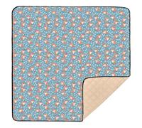 Cute Foxes - Tapete plegable para actividades de bebé con lunares azules para piso, tapete portátil de actividades para bebés y niños pequeños, 50 x 50 pulgadas