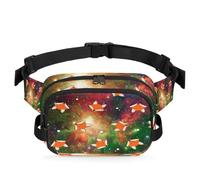 Cute Foxs - Riñonera multifunción para viajes, deportes, correr, Galaxy Fox, riñonera, riñonera, bolsa de cinturón para mujeres, hombres, niñas y niños, color, XL, Organizador de bolsas