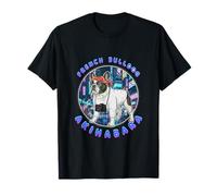 Cute French Bulldog Ciudad Night Illustration Camiseta