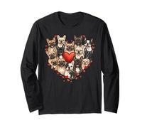 Cute French Bulldog Heart Love Dog Pet Valentine Manga Larga