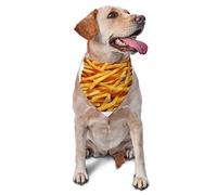 Cute French Fries Pattern Summer Dog Bandanas Girl Bulk Pet Bufanda Ajustable Triángulo Suave Baberos Accesorios para Pequeños Medianos Grandes Cachorros Gatos