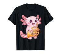 Cute French Horn Axolotl Player Musical Animal Camiseta