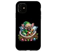 Cute Frenchie In Santa`s Little Helper Dog Costume Christmas Carcasa para iPhone 11