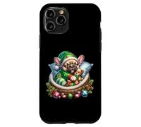 Cute Frenchie In Santa`s Little Helper Dog Costume Christmas Carcasa para iPhone 11 Pro