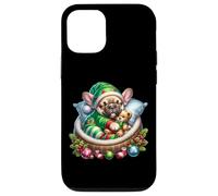 Cute Frenchie In Santa`s Little Helper Dog Costume Christmas Carcasa para iPhone 12/12 Pro