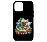 Cute Frenchie In Santa`s Little Helper Dog Costume Christmas Carcasa para iPhone 12 Mini