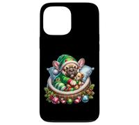 Cute Frenchie In Santa`s Little Helper Dog Costume Christmas Carcasa para iPhone 13 Pro MAX