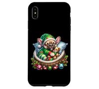Cute Frenchie In Santa`s Little Helper Dog Costume Christmas Carcasa para iPhone XS MAX