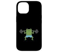 Cute Frog Funny Fitness Gym Workout Weightlifting Carcasa para iPhone 14