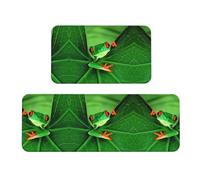 Cute Frog - Juego de 2 tapetes antideslizantes para cocina, hogar, oficina, lavandería
