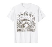 Cute Frog Mushroom Moon Witchy Fairy Grunge Vintage Graphic Camiseta
