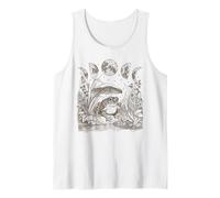 Cute Frog Mushroom Moon Witchy Fairy Grunge Vintage Graphic Camiseta sin Mangas