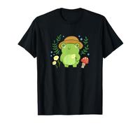 Cute Frog with Hat Mushroom Kawaii Aesthetic Cottagecore Camiseta