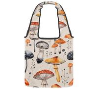 Cute Frogs Hold Various Heart Bolsa de lona para mujer, bolsa de tela reutilizable con asa ancha, Multicolor 10, 14.1x14.9in/36x38cm
