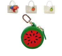 Cute Fruit Coin Purse Bag Charm Accessories, Strawberry Coin Purse, Fruit Coin Purse Keychain, Waterproof Leather Fruit Bag Charm for Girl Women (03)