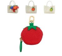 Cute Fruit Coin Purse Bag Charm Accessories, Strawberry Coin Purse, Fruit Coin Purse Keychain, Waterproof Leather Fruit Bag Charm for Girl Women (14)