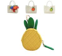 Cute Fruit Coin Purse Bag Charm Accessories, Strawberry Coin Purse, Fruit Coin Purse Keychain, Waterproof Leather Fruit Bag Charm for Girl Women (05)