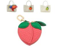 Cute Fruit Coin Purse Bag Charm Accessories, Strawberry Coin Purse, Fruit Coin Purse Keychain, Waterproof Leather Fruit Bag Charm for Girl Women (10)