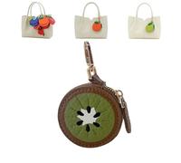 Cute Fruit Coin Purse Bag Charm Accessories, Strawberry Coin Purse, Fruit Coin Purse Keychain, Waterproof Leather Fruit Bag Charm for Girl Women (04)