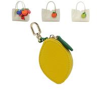 Cute Fruit Coin Purse Bag Charm Accessories, Strawberry Coin Purse, Fruit Coin Purse Keychain, Waterproof Leather Fruit Bag Charm for Girl Women (13)