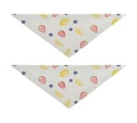 Cute Fruits - Juego de 2 pañuelos para perro, diseño de frutas, para cachorros, cumpleaños, vacaciones, accesorios para mascotas, gato, gatito, bandana, collar, beige, L