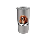 Cute Funny Bro Bruh Kids Cavalier King Charles Spaniel Dog Vaso térmico de acero inoxidable de doble pared