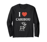Cute Funny caribous Animals Little Simple i Love Caribou Manga Larga