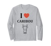 Cute Funny caribous Animals Little Simple i Love Caribou Manga Larga