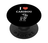 Cute Funny caribous Animals Little Simple i Love Caribou PopSockets PopGrip Adhesivo