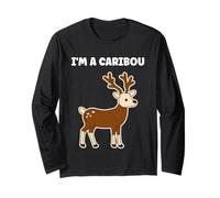 Cute Funny caribous Animals Little Simple I'm a Caribou Manga Larga