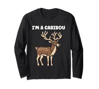 Cute Funny caribous Animals Little Simple I'm a Caribou Manga Larga